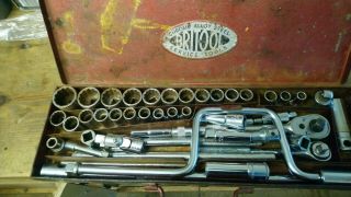 Vintage Britool 1/2 " Drive Socket Set Af & Metric But