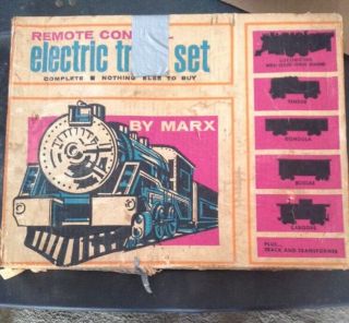 Vintage Marx Remote Control Electric Train Set Complete Tracks Cars Transformer