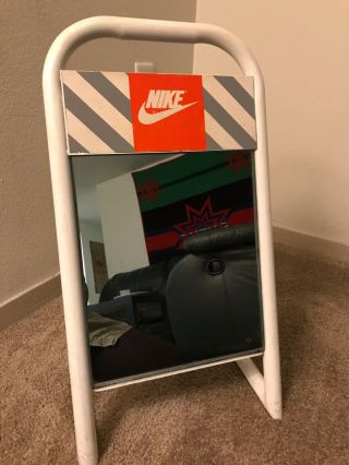 Vintage 1990s Nike Metal Shoe Mirror Display Sign Authentic Sales Floor