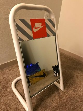 Vintage 1990s Nike METAL SHOE MIRROR DISPLAY SIGN AUTHENTIC Sales floor 6