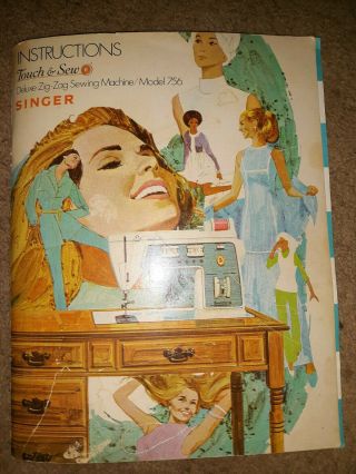 Vintage Singer Touch And Sew Sewing Machine Deluxe Zig - zag Model 756 8