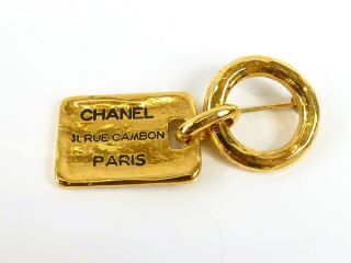 R1323 Auth Chanel Vintage 31 Rue Cambon Cc Charm Pin & Brooch