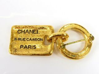 r1323 Auth CHANEL Vintage 31 Rue Cambon CC Charm Pin & Brooch 2