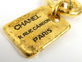 r1323 Auth CHANEL Vintage 31 Rue Cambon CC Charm Pin & Brooch 4