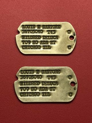 Wwii Us Army Dog Tags Dogtags T43 With Next Of Kin