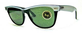 Ray - Ban USA NOS Vintage B&L Wayfarer II W0496 Electr Pearl - Ebony Sunglasses 5