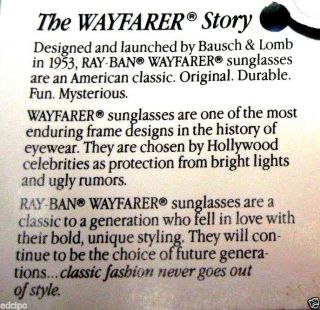 Ray - Ban USA NOS Vintage B&L Wayfarer II W0496 Electr Pearl - Ebony Sunglasses 6