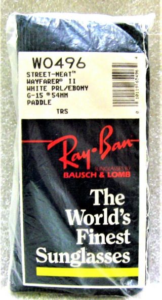 Ray - Ban USA NOS Vintage B&L Wayfarer II W0496 Electr Pearl - Ebony Sunglasses 9