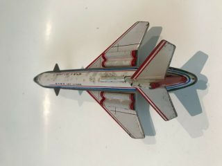 Antique Red China Tin Toy MF 202 Rare Jetliner Airplane 3