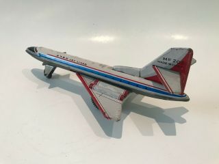 Antique Red China Tin Toy MF 202 Rare Jetliner Airplane 4