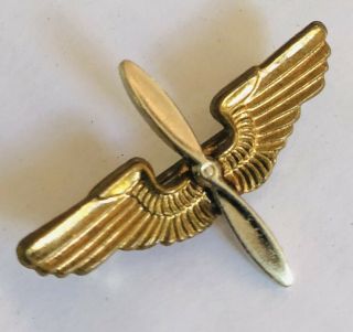 Ww2 World War Vintage Propeller Wing Cap Badge 3 " Pin Us Military Pilot