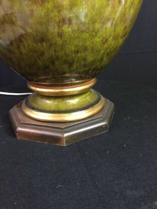Vintage Huge FREDERICK COOPER Style Lamp Hollywood Regency Ceramic Green Gold 5