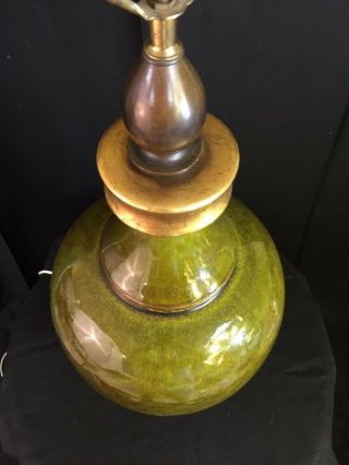 Vintage Huge FREDERICK COOPER Style Lamp Hollywood Regency Ceramic Green Gold 6