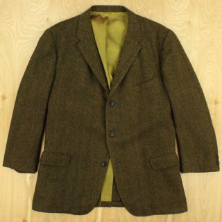 Vtg 60s 70s Truxton Wool Blazer Jacket Sz 46 Short Ivy Trad