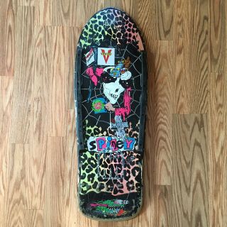 1987 Santa Cruz Rick “spidey” De Montrond Vintage Skateboard Deck Black