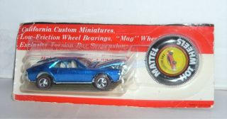 Vintage 1969 Mattel Hot Wheels Redline Custom Amx Blue W/white Int.  Nmoc