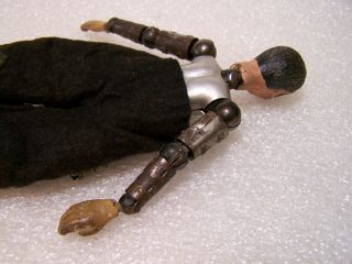 Antique Bucherer Saba Jointed Metal Body Doll Swiss Made 1920 ' s Clown Bum Man 5