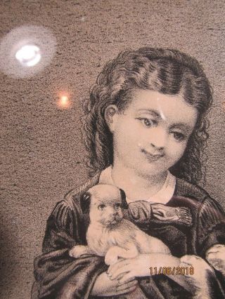 RARE 1872 Vintage Currier and Ives Don ' t Hurt My Baby Black & White Litho print 3