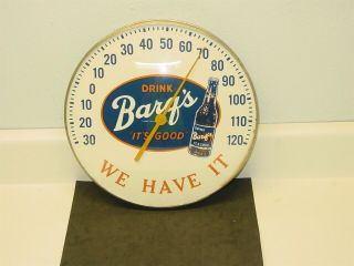 Vintage Round Advertising Thermometer Barq 