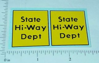 Tonka State Hiway Dept.  Door Sticker Set Tk - 011