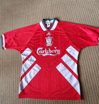 Liverpool 1993 - 95 Home Vintage Football Shirt - Size Large 40 - 42 Chest