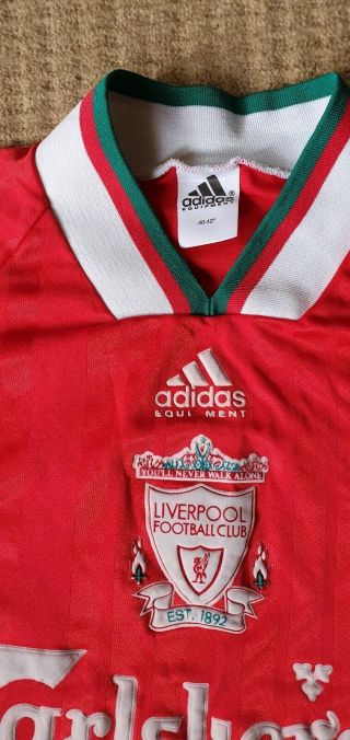 Liverpool 1993 - 95 Home Vintage Football Shirt - size large 40 - 42 chest 7