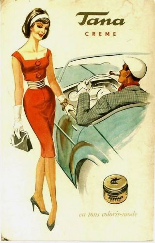 Vintage Poster Tana Beauty Care Sports Car C.  1950