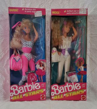 1989 Barbie And The All Stars & 1989 Midge And The All Stars Nrfb