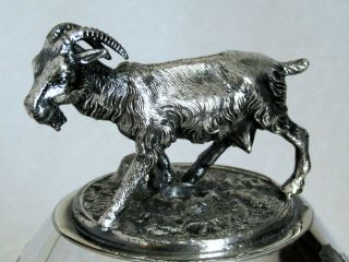 MERIDEN B COMPANY VICTORIAN EASTLAKE c1867 FOOTED BUTTER DISH FIGURAL GOAT  2