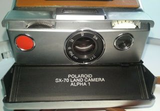 Vintage POLAROID SX - 70 Land Camera Model Alpha 1 w/Leather strap 5