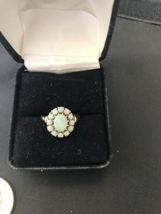 Vintage 10K Gold Opal Gemstone Ring Size 8 Grams 3.  1 2