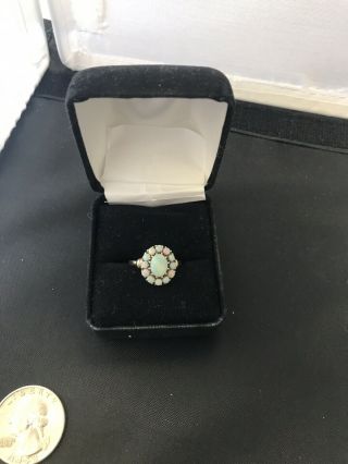 Vintage 10K Gold Opal Gemstone Ring Size 8 Grams 3.  1 3