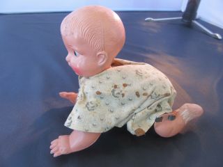 Vintage Occupied Japan Celluloid Crawling Baby Wind Up Toy (missing (1) Leg)