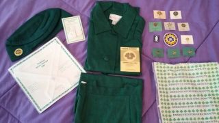 Vintage - Nip - 1960s Senior Girl Scout Uniform W/mariner Hat/tie/cord/pins/patches