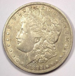 1893 - O Morgan Silver Dollar $1 - Xf (ef) - Rare Key Date Coin