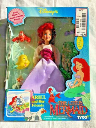 Vintage Ariel And Her Friends The Little Mermaid Tyco Disney Doll Nrfb