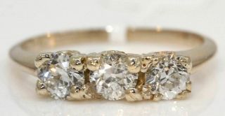 Vintage 14k Rose Gold Diamond Ring With 1.  20 Ctw Old European Cut Diamonds I43