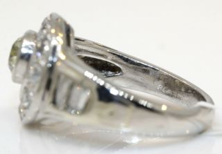 VINTAGE PLATINUM RING WITH 1.  15 CTW DIAMONDS YELLOW DIAMOND I21 3