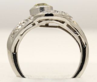 VINTAGE PLATINUM RING WITH 1.  15 CTW DIAMONDS YELLOW DIAMOND I21 6