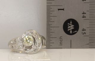 VINTAGE PLATINUM RING WITH 1.  15 CTW DIAMONDS YELLOW DIAMOND I21 7