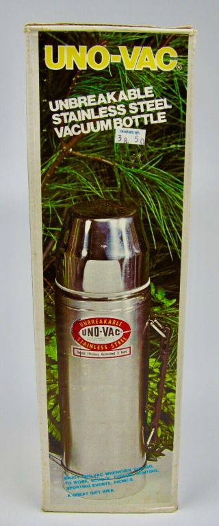 Vintage Uno - Vac - Stainless Steel Thermos - Vacuum Bottle 1 Qt 270 - Ss