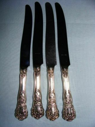 4 Vintg Sterling French Hollow Knives Gorham Buttercup Pattern 1899 No Monos