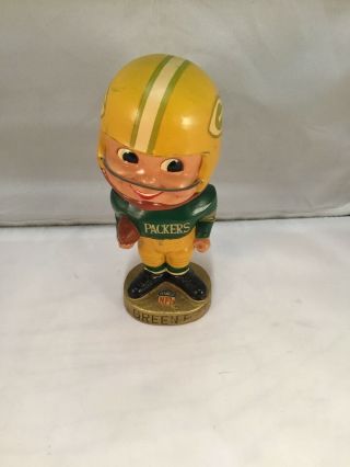 VINTAGE 1960 ' S GREEN BAY PACKERS BOBBLE HEAD 00.  MADE IN JAPAN J 2