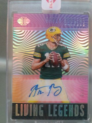 Aaron Rodgers 2018 Illusions Living Legends Insert Auto 1/10 Rare Packers