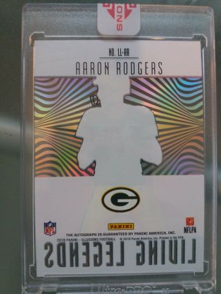 AARON RODGERS 2018 ILLUSIONS LIVING LEGENDS INSERT Auto 1/10 Rare PACKERS 2