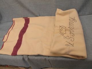 Wwii American Woolen Blanket Marked " M.  D.  Us Army 1944 ",  71 " X 50 "