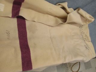 WWII American Woolen blanket Marked 