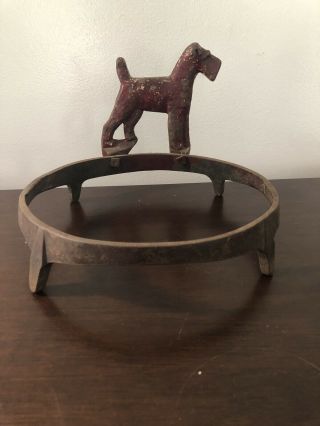 Very Rare Vintage Hubley Cast Iron Dog Bowl Holder