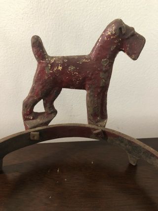 Very Rare Vintage Hubley Cast Iron Dog Bowl Holder 2