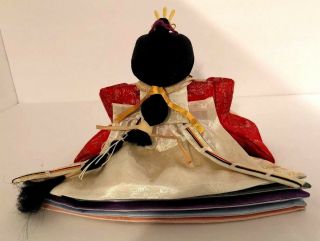 Great Vintage Hina Doll Set - Emperor and Empress With Stand And glass Cover 4